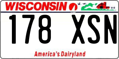 WI license plate 178XSN