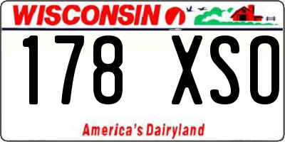 WI license plate 178XSO