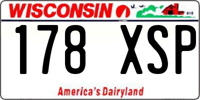 WI license plate 178XSP