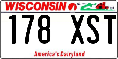 WI license plate 178XST