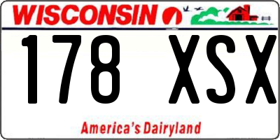 WI license plate 178XSX
