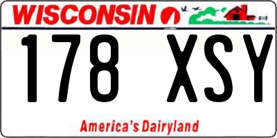 WI license plate 178XSY