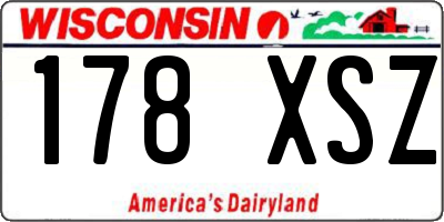 WI license plate 178XSZ