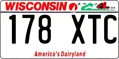 WI license plate 178XTC