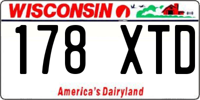 WI license plate 178XTD