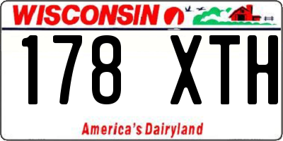 WI license plate 178XTH