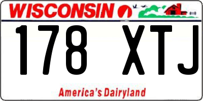 WI license plate 178XTJ
