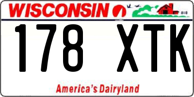 WI license plate 178XTK