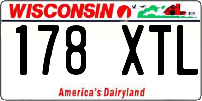 WI license plate 178XTL