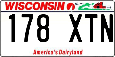 WI license plate 178XTN