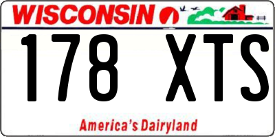WI license plate 178XTS