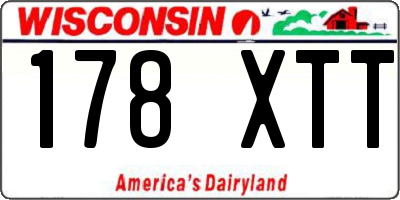 WI license plate 178XTT