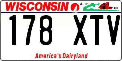 WI license plate 178XTV