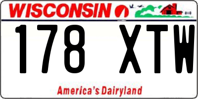 WI license plate 178XTW