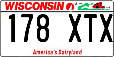 WI license plate 178XTX