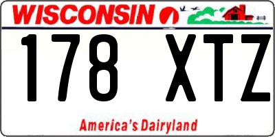 WI license plate 178XTZ