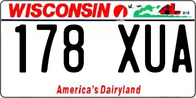 WI license plate 178XUA