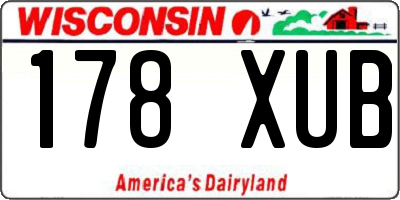 WI license plate 178XUB