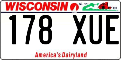 WI license plate 178XUE