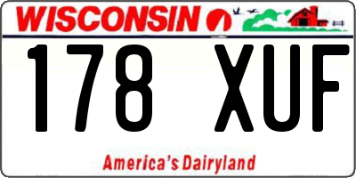 WI license plate 178XUF