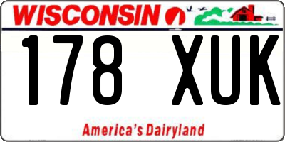 WI license plate 178XUK