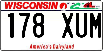 WI license plate 178XUM