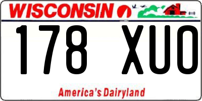 WI license plate 178XUO