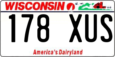 WI license plate 178XUS