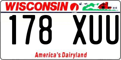 WI license plate 178XUU
