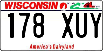 WI license plate 178XUY