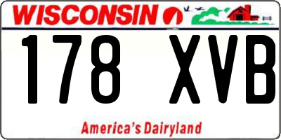 WI license plate 178XVB