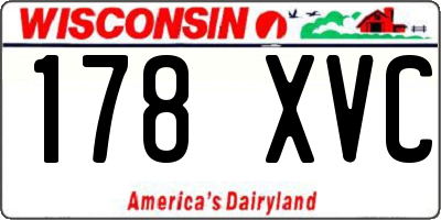 WI license plate 178XVC