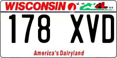 WI license plate 178XVD