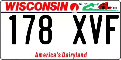 WI license plate 178XVF