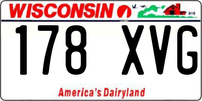 WI license plate 178XVG