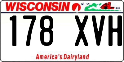 WI license plate 178XVH