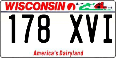 WI license plate 178XVI