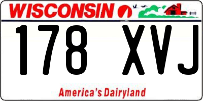 WI license plate 178XVJ