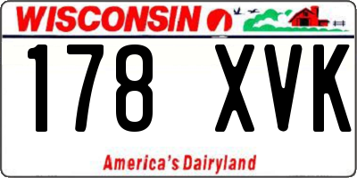 WI license plate 178XVK