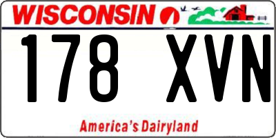 WI license plate 178XVN