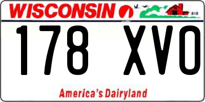 WI license plate 178XVO