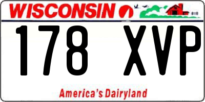 WI license plate 178XVP