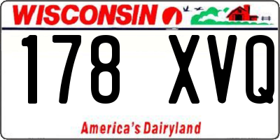 WI license plate 178XVQ