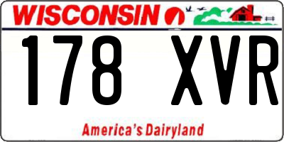 WI license plate 178XVR