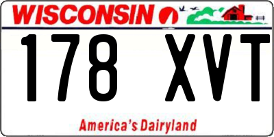 WI license plate 178XVT