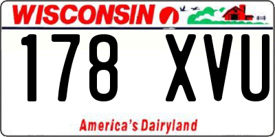 WI license plate 178XVU