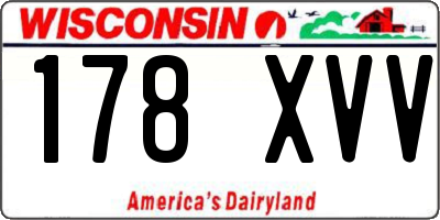 WI license plate 178XVV