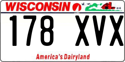 WI license plate 178XVX