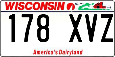 WI license plate 178XVZ