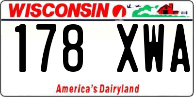 WI license plate 178XWA